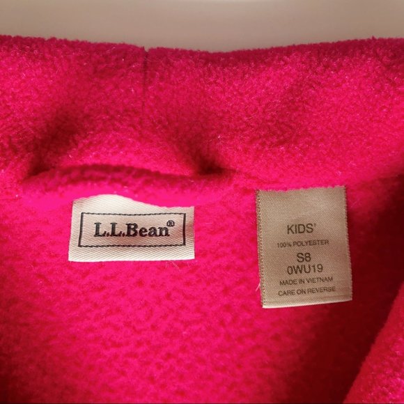 L.L. Bean Kids Fleece Bath Robe Red Pink Girls S 8 - Picture 6 of 10